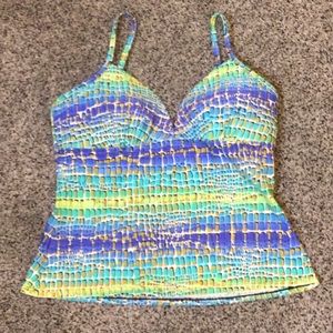 12 Baltex boho tile striped tankini swim top